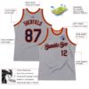 Custom Gray Navy-Orange Authentic Throwback Basketball Jersey
