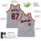 Custom Gray Navy-Orange Authentic Throwback Basketball Jersey