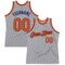 Custom Gray Orange-Navy Authentic Throwback Basketball Jersey