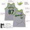 Custom Gray Navy-Neon Green Authentic Throwback Basketball Jersey