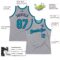 Custom Gray Teal-Navy Authentic Throwback Basketball Jersey