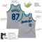 Custom Gray Navy-Teal Authentic Throwback Basketball Jersey