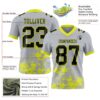 Custom Gray Black-Neon Yellow 3D Pattern Splash Authentic Football Jersey