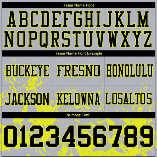 Custom Gray Black-Neon Yellow 3D Pattern Splash Authentic Football Jersey