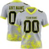 Custom Gray Black-Neon Yellow 3D Pattern Splash Authentic Football Jersey