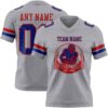 Custom Gray Royal-Red Authentic Football Jersey