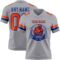 Gray1100-1 Custom Gray Orange-Royal Authentic Football Jersey