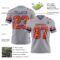 Gray1100-2 Custom Gray Orange-Royal Authentic Football Jersey