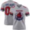 Gray1102-1 Custom Gray Red-Navy Authentic Football Jersey