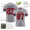 Gray1102-2 Custom Gray Red-Navy Authentic Football Jersey