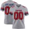 Gray1102 Custom Gray Red-Navy Authentic Football Jersey