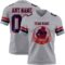 Gray1103-1 Custom Gray Navy-Red Authentic Football Jersey