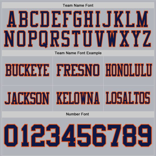 Custom Gray Navy-Orange Authentic Football Jersey