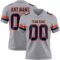 Custom Gray Navy-Orange Authentic Football Jersey