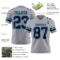 Gray1107-2 Custom Gray Navy-Teal Authentic Football Jersey
