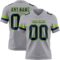 Custom Gray Navy-Neon Green Authentic Football Jersey