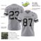 Gray1109-2 Custom Gray Black-White Authentic Football Jersey