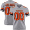 Custom Gray Orange-Black Authentic Football Jersey