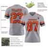 Custom Gray Orange-Black Authentic Football Jersey