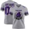 Custom Gray Purple-Black Authentic Football Jersey