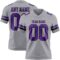 Custom Gray Purple-Black Authentic Football Jersey