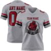 Custom Gray Cardinal-Black Authentic Football Jersey