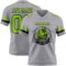 Gray1121-1 Custom Gray Neon Green-Black Authentic Football Jersey