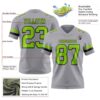 Custom Gray Neon Green-Black Authentic Football Jersey