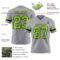 Gray1121-2 Custom Gray Neon Green-Black Authentic Football Jersey