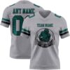Custom Gray Midnight Green-Black Authentic Football Jersey