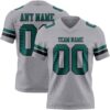 Custom Gray Midnight Green-Black Authentic Football Jersey