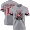 Custom Gray Medium Pink-Black Authentic Football Jersey