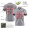 Gray1123-2 Custom Gray Medium Pink-Black Authentic Football Jersey