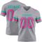 Gray1127 Custom Gray Pink-Aqua Authentic Football Jersey