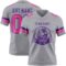 Gray1129-1 Custom Gray Pink-Purple Authentic Football Jersey