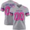 Gray1129 Custom Gray Pink-Purple Authentic Football Jersey