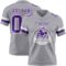 Gray1130-1 Custom Gray Purple-White Authentic Football Jersey