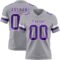 Gray1130 Custom Gray Purple-White Authentic Football Jersey