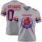 Gray1131-1 Custom Gray Purple-Orange Authentic Football Jersey