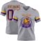 Gray1132-1 Custom Gray Purple-Gold Authentic Football Jersey