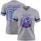 Gray1133-1 Custom Gray Light Blue-Purple Authentic Football Jersey