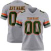 Custom Gray Green-Orange Authentic Football Jersey