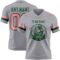 Gray1138-1 Custom Gray Medium Pink-Green Authentic Football Jersey