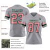 Custom Gray Medium Pink-Green Authentic Football Jersey