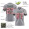Gray1138-2 Custom Gray Medium Pink-Green Authentic Football Jersey