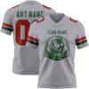 Custom Gray Red-Green Authentic Football Jersey