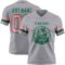 Gray1141-1 Custom Gray Medium Pink-Kelly Green Authentic Football Jersey