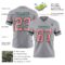 Gray1141-2 Custom Gray Medium Pink-Kelly Green Authentic Football Jersey