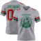 Gray1142-1 Custom Gray Red White-Kelly Green Authentic Football Jersey