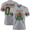 Custom Gray Kelly Green-Orange Authentic Football Jersey